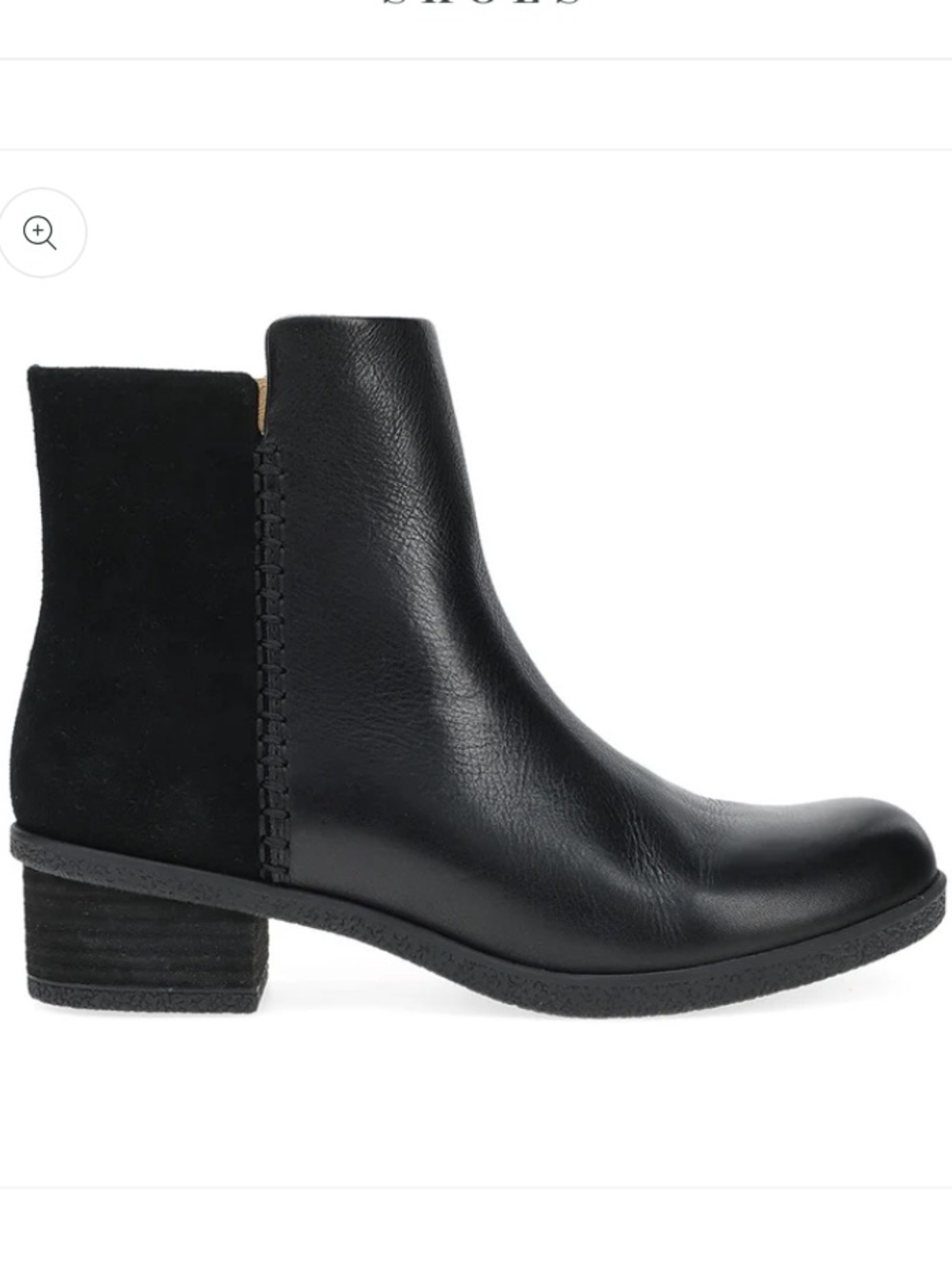 Dansko Denay Black Leather Suede Ankle Dress Boots Booties, size 40 / 9.5 - 10